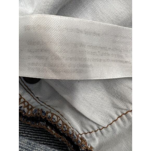 Eileen Fisher Ripped Blue Jeans Organic Cotton Mid-Rise Straight Whiskering Sz 0 - Picture 13 of 13